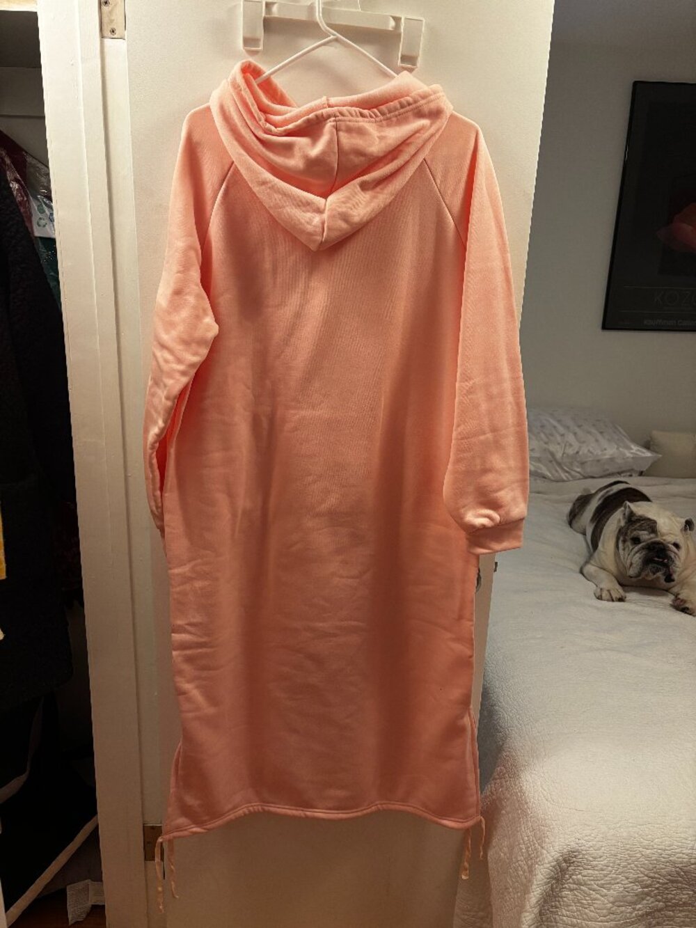 Women's Peach Hoodie Sweatshirt Maxi Dress Size XL - Picture 4 of 4
